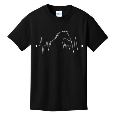 Horseback Riding Horse Lover Gift Arabian Horse Heartbeat Funny Equestrian Animal  Kids T-Shirt