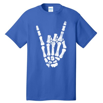 Halloween Rock Hand Sign Skeleton Rock N Roll Symbol Rock On Gift Tall T-Shirt