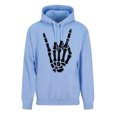 Halloween Rock Hand Sign Skeleton Rock N Roll Symbol Rock On Gift Unisex Surf Hoodie