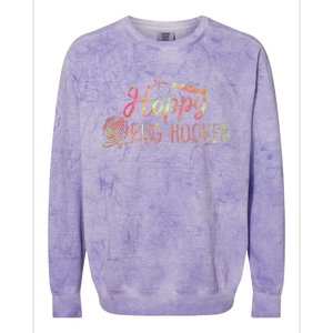 Happy Rug Hooker Cute Rug Hooking Gift Colorblast Crewneck Sweatshirt