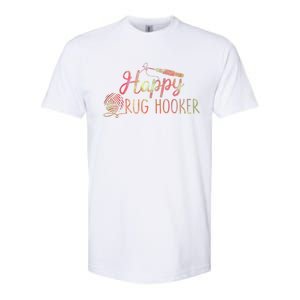 Happy Rug Hooker Cute Rug Hooking Gift Softstyle CVC T-Shirt