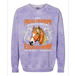 Horse Rider Horses Grandpa Granddaughter Gift Colorblast Crewneck Sweatshirt