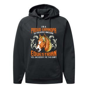 Horse Rider Horses Grandpa Granddaughter Gift Performance Fleece Hoodie