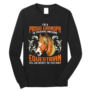 Horse Rider Horses Grandpa Granddaughter Gift Long Sleeve Shirt