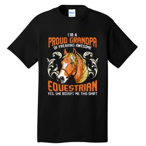 Horse Rider Horses Grandpa Granddaughter Gift Tall T-Shirt