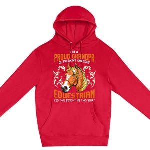 Horse Rider Horses Grandpa Granddaughter Gift Premium Pullover Hoodie