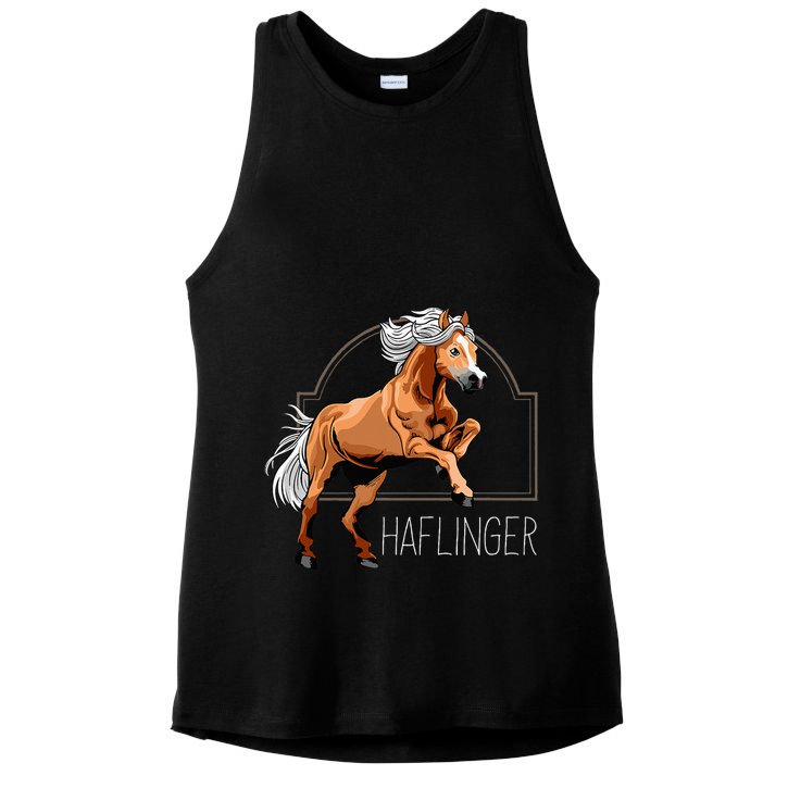 Haflinger Rider Horse Pony Riding Ladies PosiCharge Tri-Blend Wicking Tank