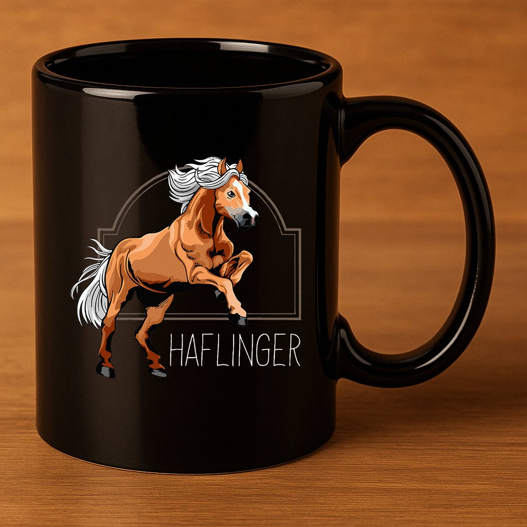 Haflinger Rider Horse Pony Riding 11oz C Handle Ceramic Mug