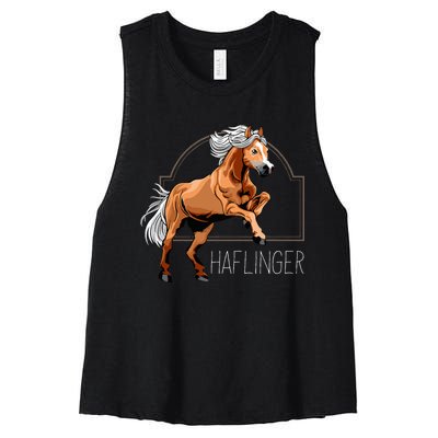 Haflinger Rider Horse Pony Riding Women's Racerback Cropped Tank