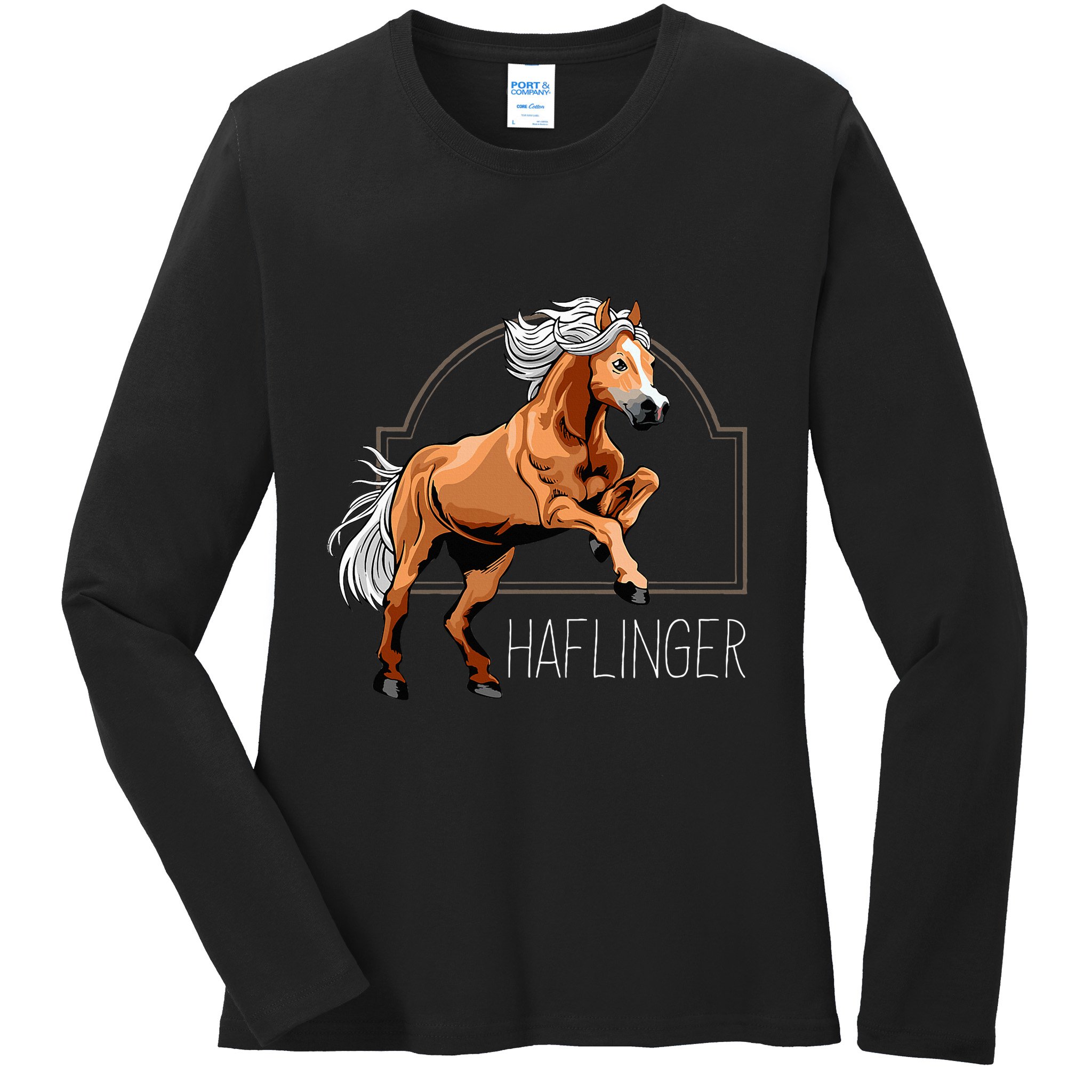 Haflinger Rider Horse Pony Riding Ladies Long Sleeve Shirt