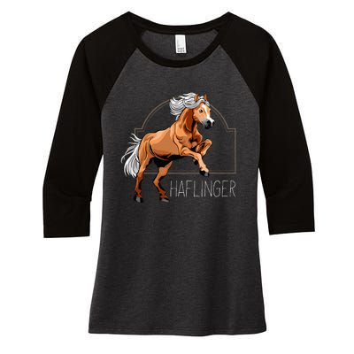 Haflinger Rider Horse Pony Riding Women's Tri-Blend 3/4-Sleeve Raglan Shirt