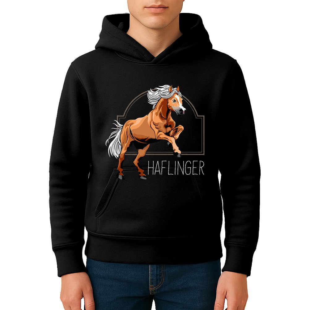 Haflinger Rider Horse Pony Riding Kids Hoodie