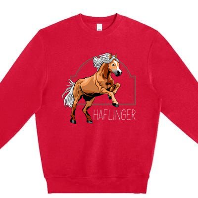 Haflinger Rider Horse Pony Riding Premium Crewneck Sweatshirt