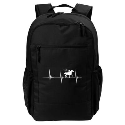 Horse Racing Heartbeat Ekg Pulse Equestrian Horseback Riding Gift Daily Commute Backpack