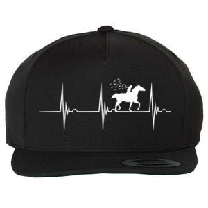 Horse Racing Heartbeat Ekg Pulse Equestrian Horseback Riding Gift Wool Snapback Cap