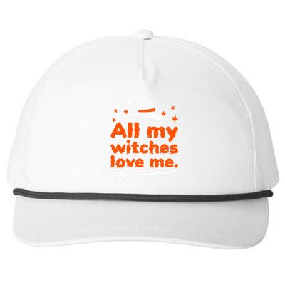 Hilarious Retro Halloween Witch Love Design Snapback Five-Panel Rope Hat