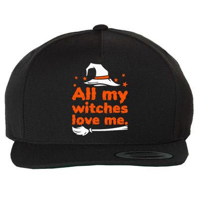 Hilarious Retro Halloween Witch Love Design Wool Snapback Cap