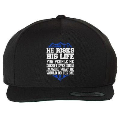 He Risks His Life Police Girlfriend Wife Cop Wool Snapback Cap