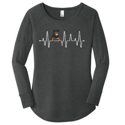 Heartbeat Rottweiler Women's Perfect Tri Tunic Long Sleeve Shirt