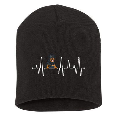 Heartbeat Rottweiler Short Acrylic Beanie