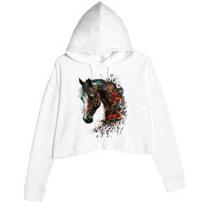 Horse Riding Horse Lover Crop Fleece Hoodie