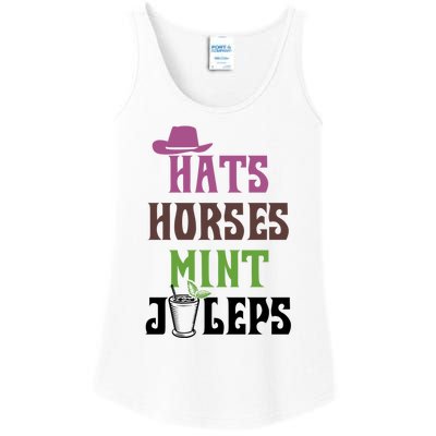 Horse Racing Hats Horses And Mint Juleps Ky Derby Horse Cool Gift Ladies Essential Tank