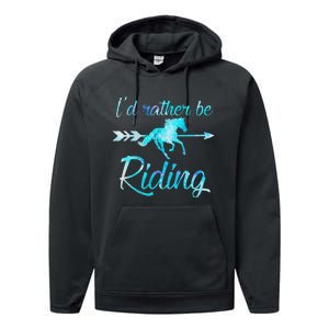 Horse Rider ID RATHER BE RIDING Horses Performance Fleece Hoodie