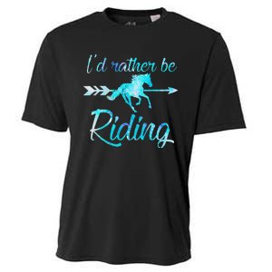 Horse Rider ID RATHER BE RIDING Horses Cooling Performance Crew T-Shirt