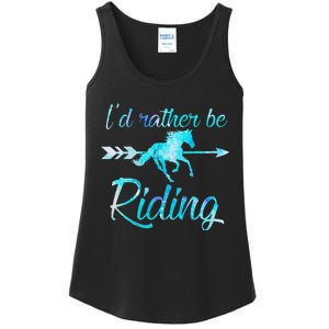 Horse Rider ID RATHER BE RIDING Horses Ladies Essential Tank