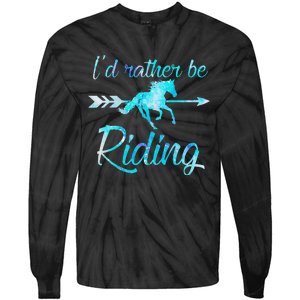 Horse Rider ID RATHER BE RIDING Horses Tie-Dye Long Sleeve Shirt