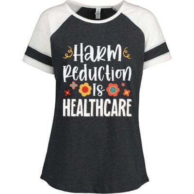 Harm Reduction Is Healthcare Enza Ladies Jersey Colorblock Tee