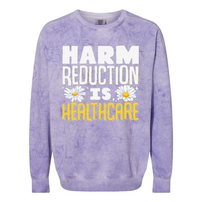 Harm Reduction Is Healthcare Colorblast Crewneck Sweatshirt