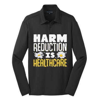 Harm Reduction Is Healthcare Silk Touch Performance Long Sleeve Polo