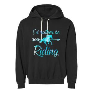 Horse Rider ID RATHER BE RIDING Horses Garment-Dyed Fleece Hoodie