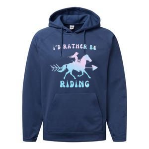 Horse Rider ID Rather Be Riding Horses Performance Fleece Hoodie