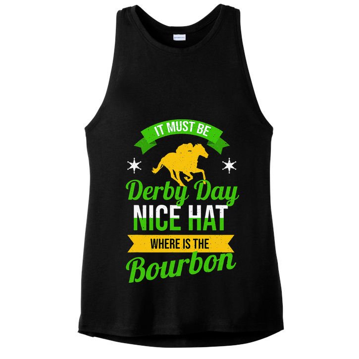 Horse Racing It Must Be Derby Day Ladies PosiCharge Tri-Blend Wicking Tank