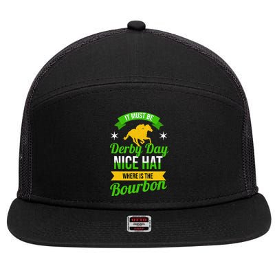 Horse Racing It Must Be Derby Day 7 Panel Mesh Trucker Snapback Hat