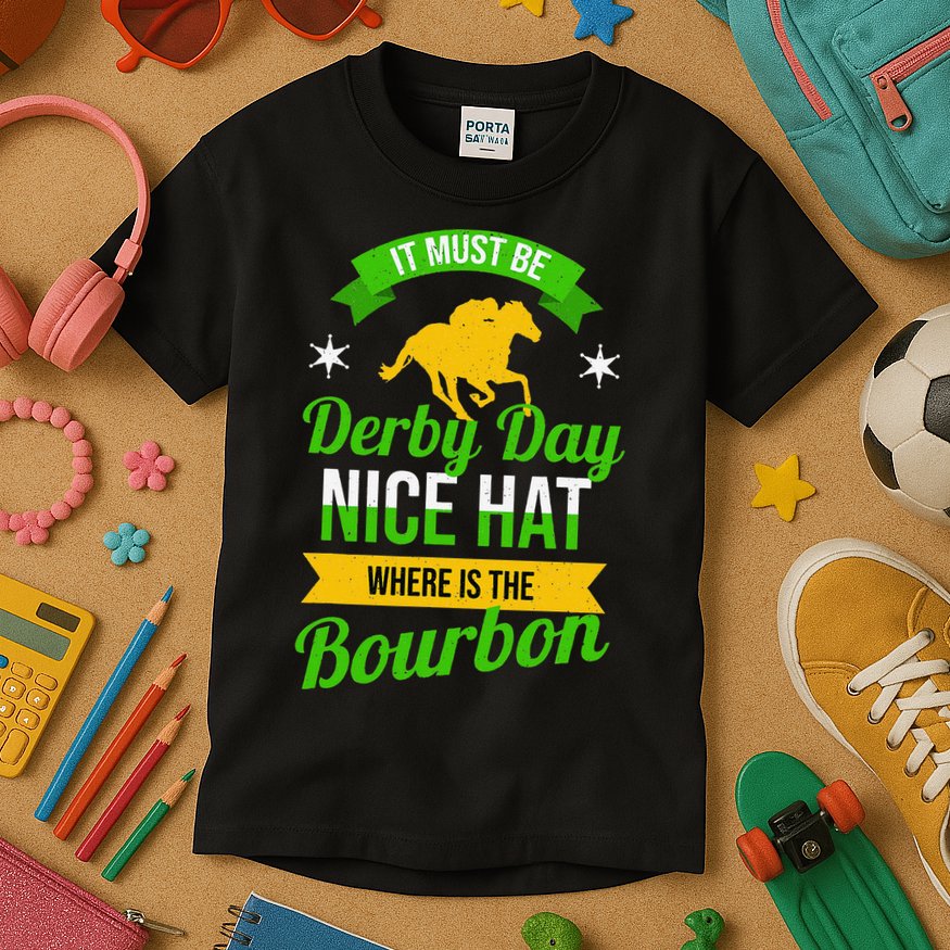 Horse Racing It Must Be Derby Day Kids T-Shirt