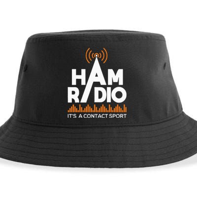 Ham Radio ItS A Contact Sport Amateur Radio Operator Sustainable Bucket Hat