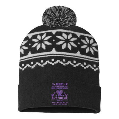 Heart Ribbon June Is National Drug Overdose Awareness USA-Made Snowflake Beanie