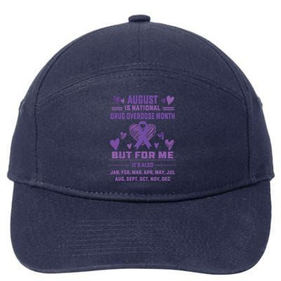 Heart Ribbon June Is National Drug Overdose Awareness 7-Panel Snapback Hat