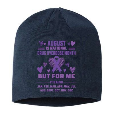 Heart Ribbon June Is National Drug Overdose Awareness Sustainable Beanie