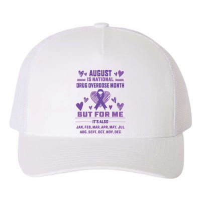 Heart Ribbon June Is National Drug Overdose Awareness Yupoong Adult 5-Panel Trucker Hat