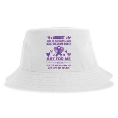 Heart Ribbon June Is National Drug Overdose Awareness Sustainable Bucket Hat