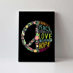 Human Rights Kindness Peace Equality Inclusion Diversity Canvas