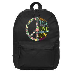 Human Rights Kindness Peace Equality Inclusion Diversity 16 in Basic Backpack