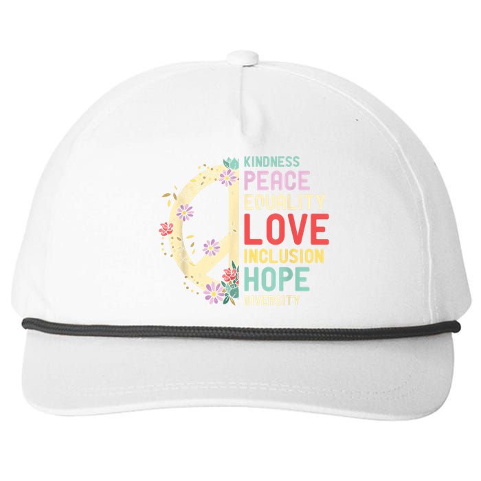 Human Rights Kindness Peace Equality Inclusion Diversity Snapback Five-Panel Rope Hat