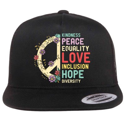 Human Rights Kindness Peace Equality Inclusion Diversity Flat Bill Trucker Hat