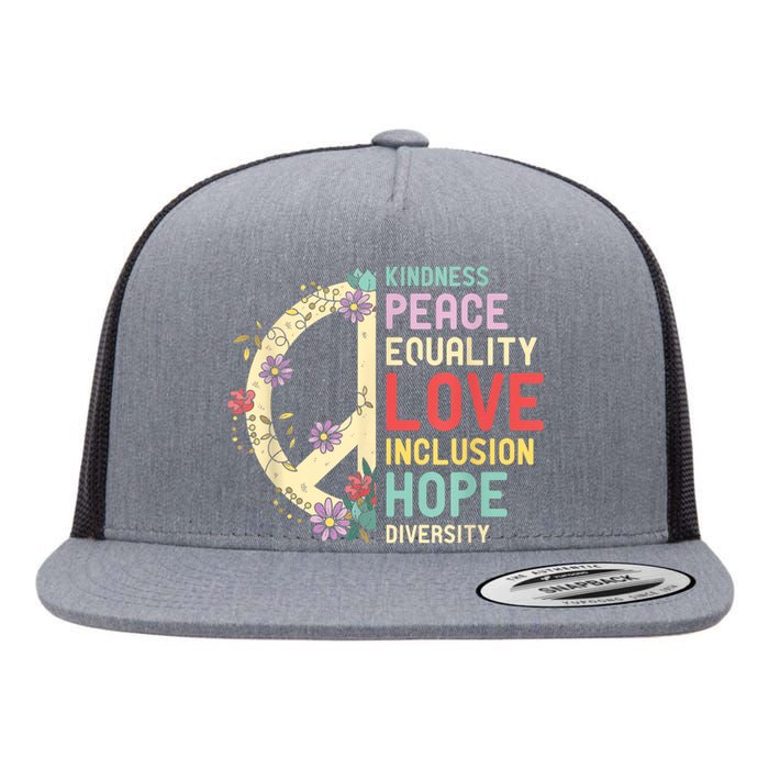 Human Rights Kindness Peace Equality Inclusion Diversity Flat Bill Trucker Hat