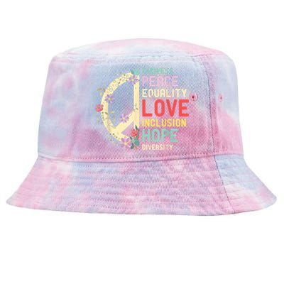 Human Rights Kindness Peace Equality Inclusion Diversity Tie-Dyed Bucket Hat